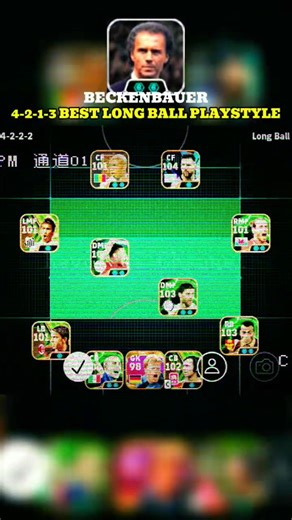 Beckenbauer Best Formation‼️ 4-2-1-3 Best Long Ball Playstyle Formation🏆 #efootball #pes #shorts