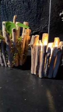 Make a tea light holder or natural flower pot with pieces of wood and moss collected in the forest