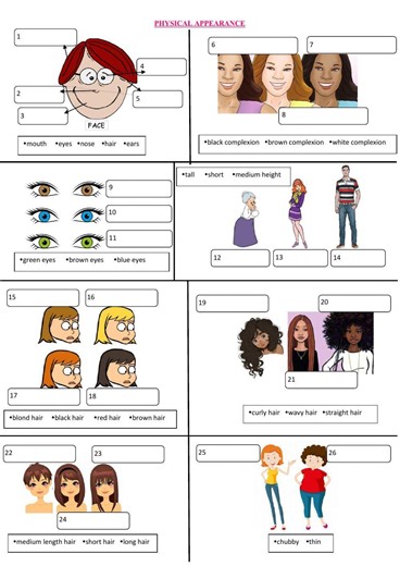 Physical Appearance online exercise for Grade 1