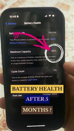 Iphone 15 Pro Battery Health After 5 Month ?😱#batteryhealth