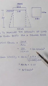 3.3K views · 64 reactions | How to measure the intensity of load at a given depth for square base Part 3 | Benjamin Nwobu | Facebook