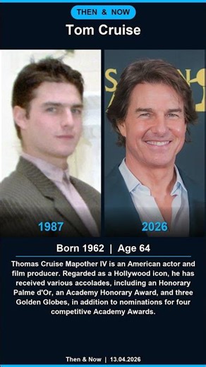 Tom Cruise Then & Now - Born 1962 #Shorts