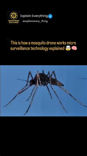 explaineverything on Instagram: "How a Mosquito Drone Works — Micro Surveillance Tech Explained 🤯🧠 A mosquito drone is an ultra-small surveillance device designed to look and move like a real mosquito. While most examples online are conceptual or experimental, here’s how such micro-surveillance tech would work: 🔬 1. Micro-Size Engineering Built with micro-motors, tiny sensors, and lightweight synthetic wings Uses carbon fiber or nano-materials to stay extremely small and light 🧠 2. AI-Powere