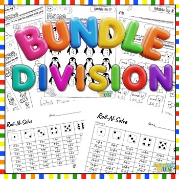 Division Practice Math-Coloring Pages-Dice Games Grades 3,4,5 Fact Fluency
