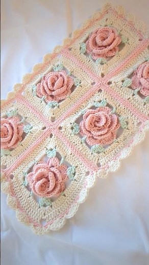 ばらのマルチカバー #crochet #編み物#ハンドメイド #薔薇