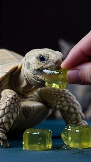 ASMR Mukbang Tortoise Eats JELLY?! 🐢🍮