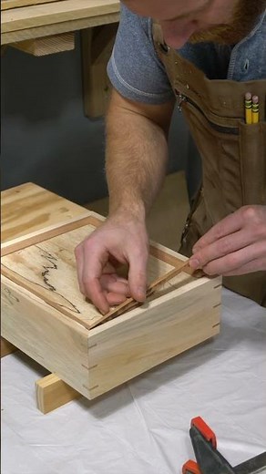 Precision Mitered Frame On Jewelry Box Lid #woodworking #craftsmanship #diy