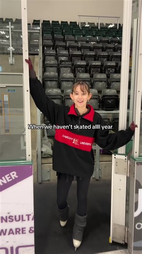 First Skate of 2026! RELEASE US ❄️ #cardiffuni #iceskating #cardiff #releasethem #figureskating