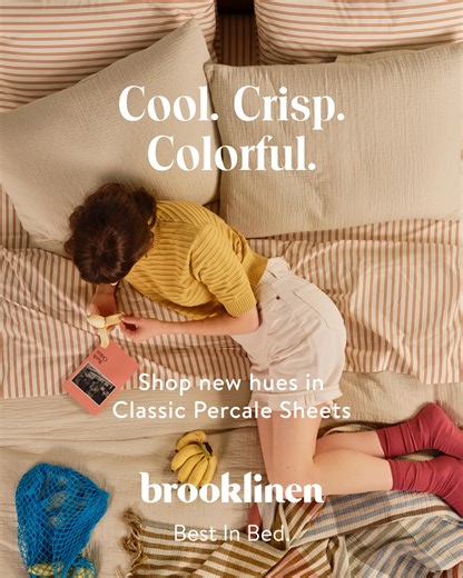 5.3K views | Cool. Crisp. Refreshing. Award-winning. Shop the sheets that started it all, our fan-loved Classic Percale. | Brooklinen | Facebook