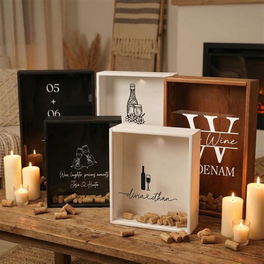 Wine Cork Shadow Box Personalized Rustic Home Bar Wall Decor Keepsake Gift - Etsy