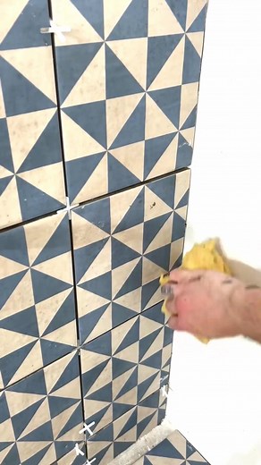 Transforming this bathroom installing patterened porcelain tiles #how #howto #DIY #doityourself #homeimprovement #build #bathroom #tiles | Jack Thetilerrukk