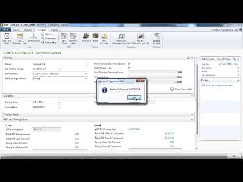 How to use Dynamics NAV Jobs Work in Progress