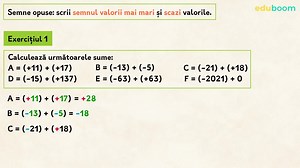Adunarea numerelor întregi. Exerciții. Matematica clasa a 6-a