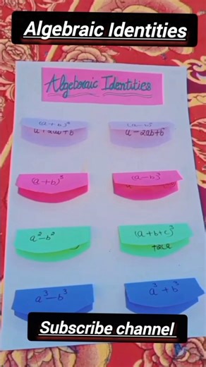 Algebraic Identities (बीजीय सर्वसमिकाएँ)💫💫👍,#maths #formula #project #viral