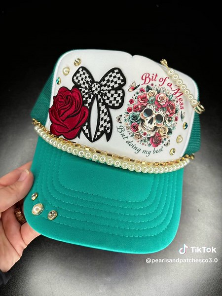 Premades I put together last night 😍🔥 A few have already been swiped up but there are a couple left on the website! #PearlsandPatchesCoCustom #truckerhats #TikTokLIVE #LIVE