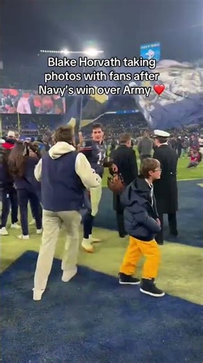 A celebration for Horvath and Navy Football 🔥 #navyfootball #blakehorvath #armynavy