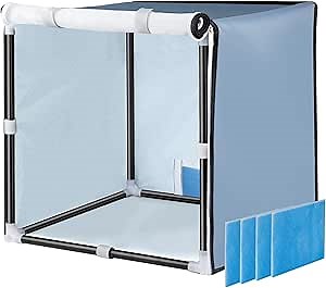 Siebwin Airbrush Paint Spray Booth,16.5 * 16.5 * 16.5inch Portable Spray Paint Booth Tool with Filter & Curtain