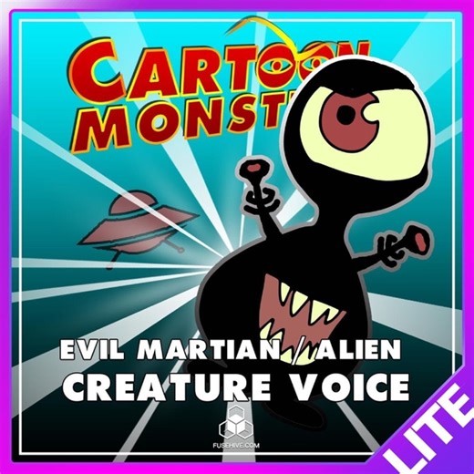 Evil Martian / Alien, Modern Cartoon Creature - Royalty Free Voice Samples Library [Animation SFX] by Fusehive.com