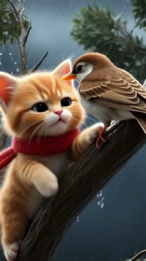 The Brave Kitten Saves a BirdA Stormy Night RescueThe Kind Hearted CatSaving a Bird in the Storm
