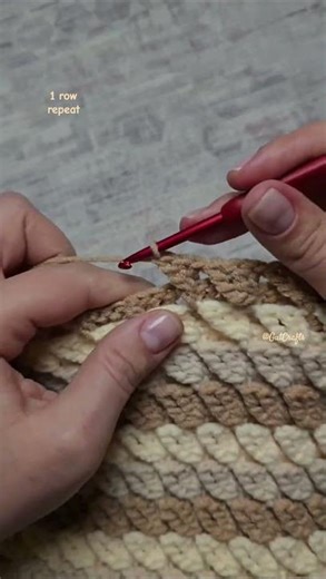 1Row Repeat 3D 2 Faces Crochet Pattern | Crochet Blanket #crochettutorial #easycrochet #knitting