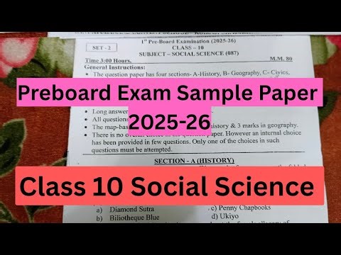 Social Science Sample Paper Class 10th Preboard/ Class 10 Sample Paper Social Science Class 10