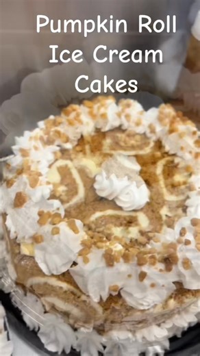 Pumpkin Roll Ice Cream Cakes #skoops #Ohio #icecream #skoopsicecream | Skoops Ice Cream - Barberton