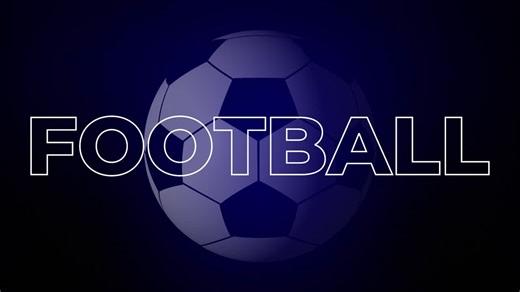Football soccer ball 3D animation outlined text letters typography font sports game titles on gradient background motion graphics dynamic abstract colour way blue navy | 프리미엄 스톡 동영상 자료