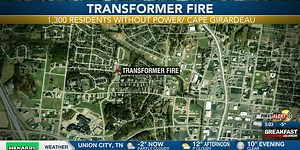 Transformer fire, downed power line leads to more than 2K without power in Cape Girardeau