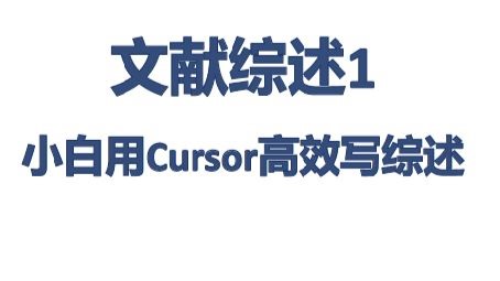 文献综述1 · 小白用Cursor高效写综述