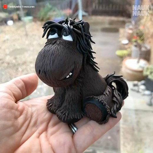 Happy Saturday! ☀️💛 Today’s short video is a little change from my usual puppy model posts — though this cheeky fellow still gives off some puppy vibes! 🐎 ✨ It’s an AI animation of a tiny Shetland pony model I sculpted a couple of years ago from polymer clay. This scruffy little character has always had loads of personality, so watching it “leap” off my hand and scamper across the table was just too cute not to share 😂 ✨ And don’t worry — it’s just an animation, not a real pony! Though imagin