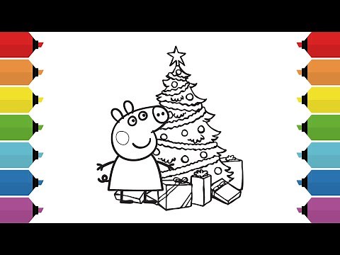 Peppa Pig Christmas Coloring Pages for Kids | Coloring Videos