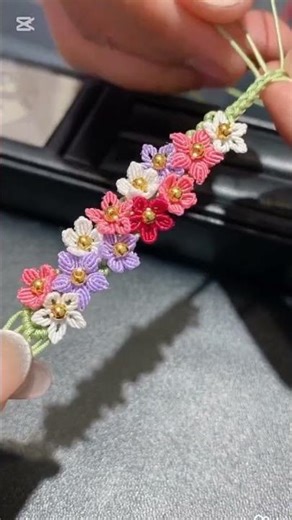 most beautiful flower thread bracelet 🌈🤗 #diy #handmade #claybracelet #accessories