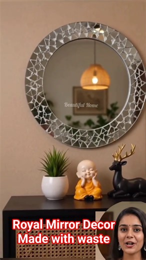 Royal Wall Mirror Decor #mirrorwork #decor #decorationideas #wallart #walldecor #wallmirror