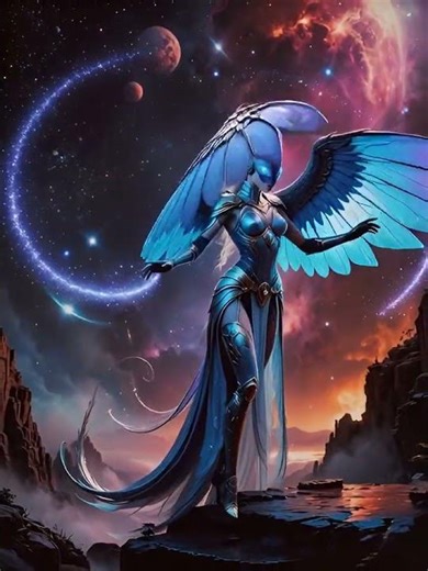 Queen alien flying in space