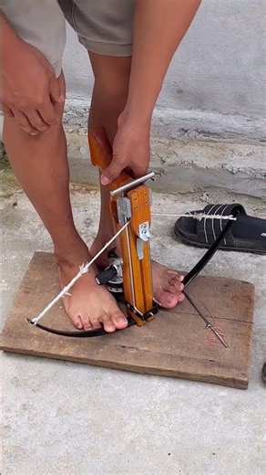 DIY Crossbow To Shoot Fish With A Super Nice String Set #crossbow #diy #fishing