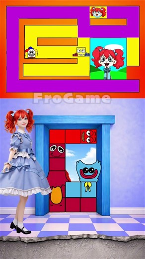 Sprunki Maze Door Challenge | Poppy & Kissy Missy VS Chum Chompkins