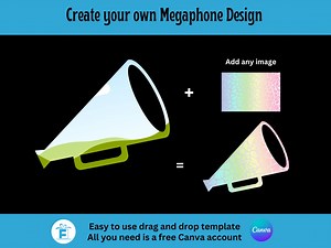 Megaphone Clipart, Megaphone Canva Frame, Drag and Drop Editable Canva Template, Sublimation PNG, Create Your Own Megaphone Clipart - Etsy
