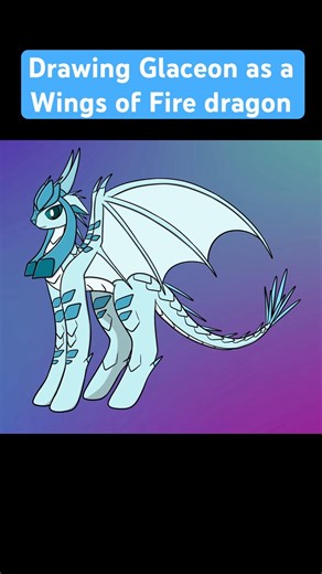 Drawing Glaceon as a wings of fire dragon #wingsoffire #wof #pokemon #speedpaint #glaceon #eevee
