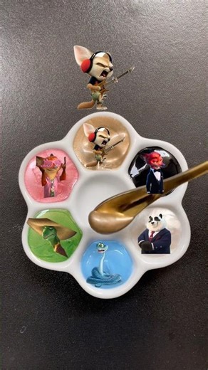 Zoo From Zootopia 2 colour mixing #satisfying #art #colourmixing #shakira