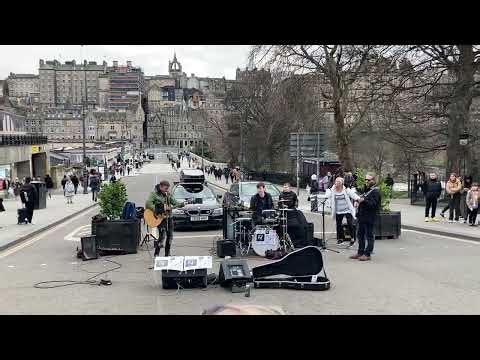 Talented Buskers Perform “I’m Gonna Be (500 Miles)” by The Proclaimers on Princes Street, Edinburgh