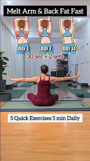 Fix Flabby Arms & Upper Back Fat! 5 min workout #losefat #fatburn #fatloss #backfatworkout #homeyoga