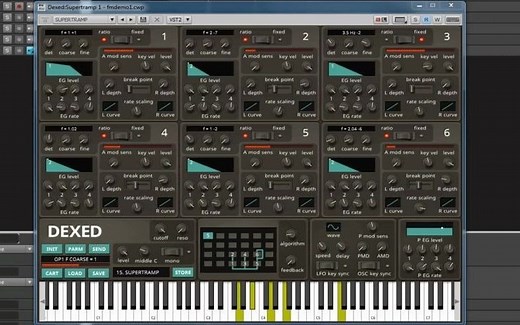 【免费插件】合成器DEXED - Open source DX7 librarian emulator VSTi demo