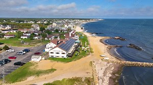 West Dennis Lighthouse was built in 1855 knows as Bass River Light at West Dennis Beach in town of Dennis, Cape Cod, Massachusetts MA, USA.