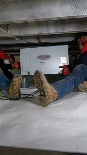 Time-lapse of a crawl space dehumidifier installation.