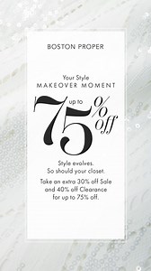 Style evolves—your closet should too. Take an extra 30% off sale styles and 40% off clearance. Up to 75% off total? Yes, please. | Boston Proper