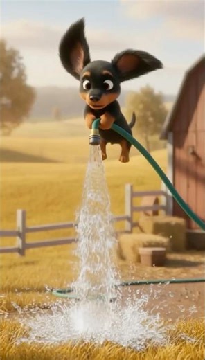 “Dowoo in Trouble Again… The Hose Disaster! 🐶💦”