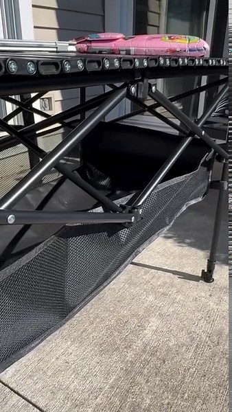 Camping Table with Mesh Basket, Folding Camp Aluminum Lightweight Roll up Table, Height Adjustable Metal Outdoor Table for Camp, Cooking, BBQ, Bcakyard, Picnic, Black