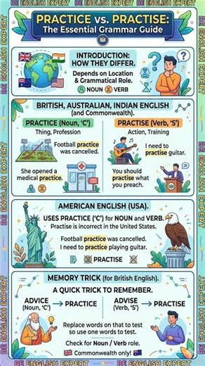 Practice vs Practise: 99% of people get this WRONG! ✍️#grammar#viral