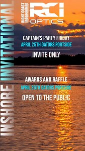 The RCI Optics Inshore Invitational Tournament is just around the corner!! April 25th Captains party, April 26th Tournament, proceeds Benefitt the Indian River Lagoon! Saturday the 26th raffle at 5:00 open to the public. Food fun and fishing hope to see everyone there!! #TheAdvantageisClear | RCI Optics ( Right Coast Independent )