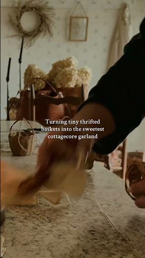 Turning Thrifted Mini Baskets into a Cottagecore Garland